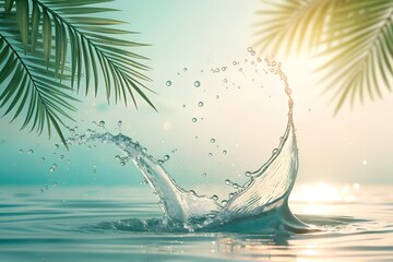 tropical beach with palm trees