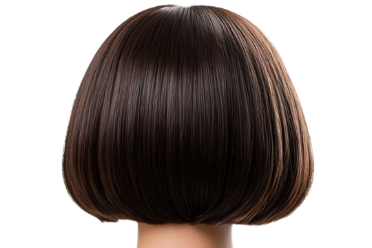 Smooth bob haircut displayed against transparent background