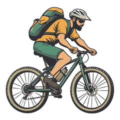 Fototapeta premium man riding a bike