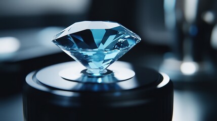 A high-tech diamond authentication device scanning a gemstone for certification