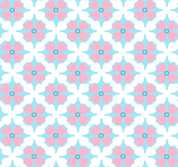 seamless pattern with pink flowers