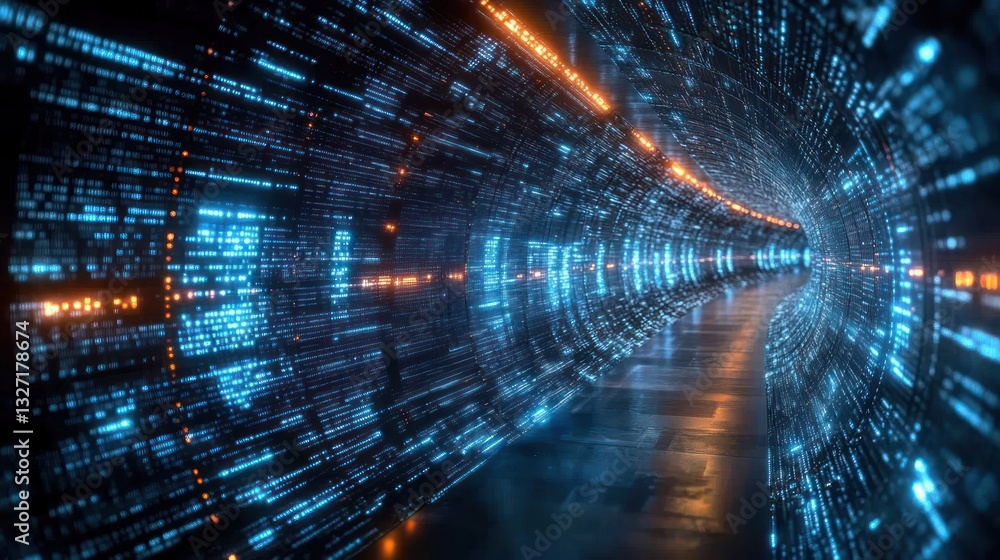 Poster digital data tunnel: a journey through the cyberspace