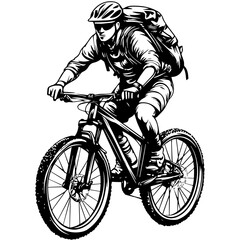 Naklejka premium man riding a bike