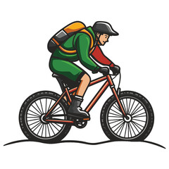Naklejka premium man riding a bike