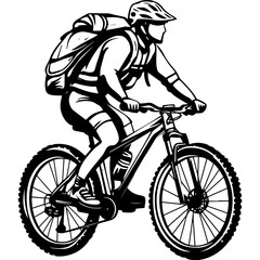 Naklejka premium man riding a bike