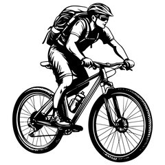 Naklejka premium man riding a bike