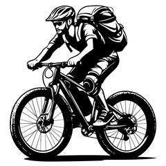 Naklejka premium man riding a bike