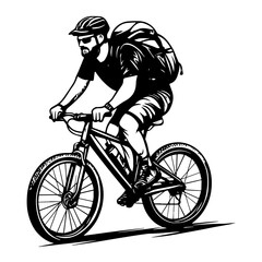 Naklejka premium man riding a bike