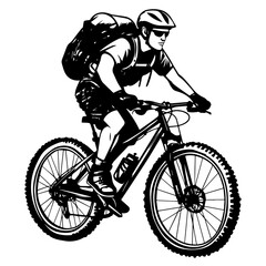 Naklejka premium man riding a bike