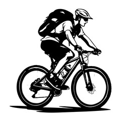 Fototapeta premium man riding a bike