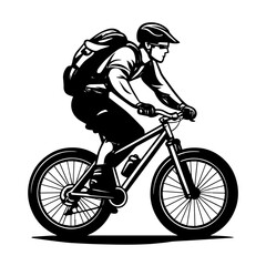 Naklejka premium man riding a bike