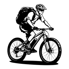 Naklejka premium man riding a bike