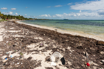 angeschwemmter M&uuml;ll am Strand