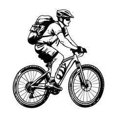Naklejka premium man riding a bike