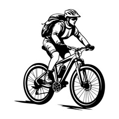 Naklejka premium man riding a bike
