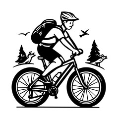 Fototapeta premium man riding a bike