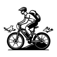 Obraz premium man riding a bike