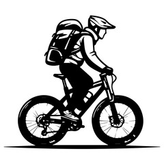 Naklejka premium man riding a bike