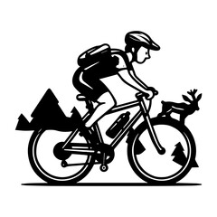 Naklejka premium man riding a bike