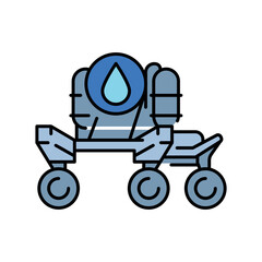Water extraction color flat icon.