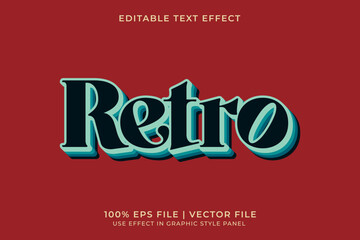 3D Retro Editable Text Effect. Editable Retro font Template