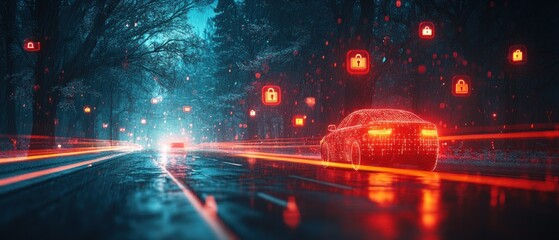 Cybersecurity on the Road:  Digital Car in a Nighttime Drive