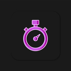 Filled outline Stopwatch icon isolated on black background. Time timer sign. Chronometer sign. Flat filled outline style with shadow. Vector
