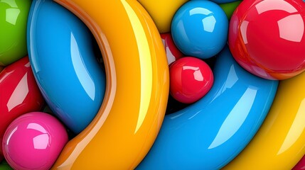 A bunch of colorful balloons floating together creating a vibrant and dynamic image full of joy and celebration