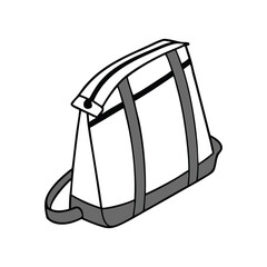 Minimalist Backpack Drawing , Vector Line Art School Bag .