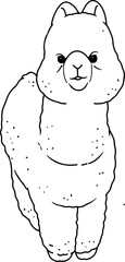 hand drawn alpaca