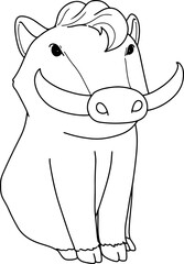 hand drawn boar
