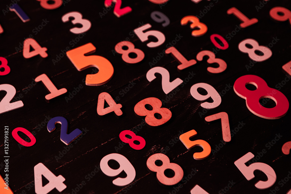 Poster background of numbers. from zero to nine. numbers texture. finance data concept. mathematic. seamles