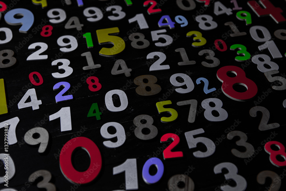 Poster background of numbers. from zero to nine. numbers texture. finance data concept. mathematic. seamles