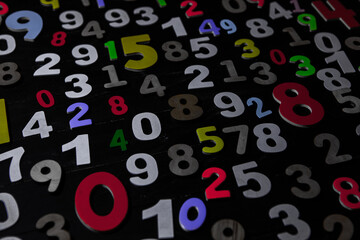 Background of numbers. from zero to nine. Numbers texture. Finance data concept. Mathematic....