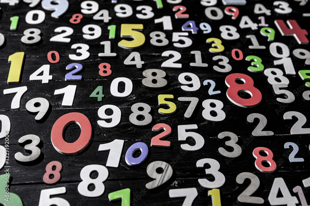 Poster background of numbers. from zero to nine. numbers texture. finance data concept. mathematic. seamles