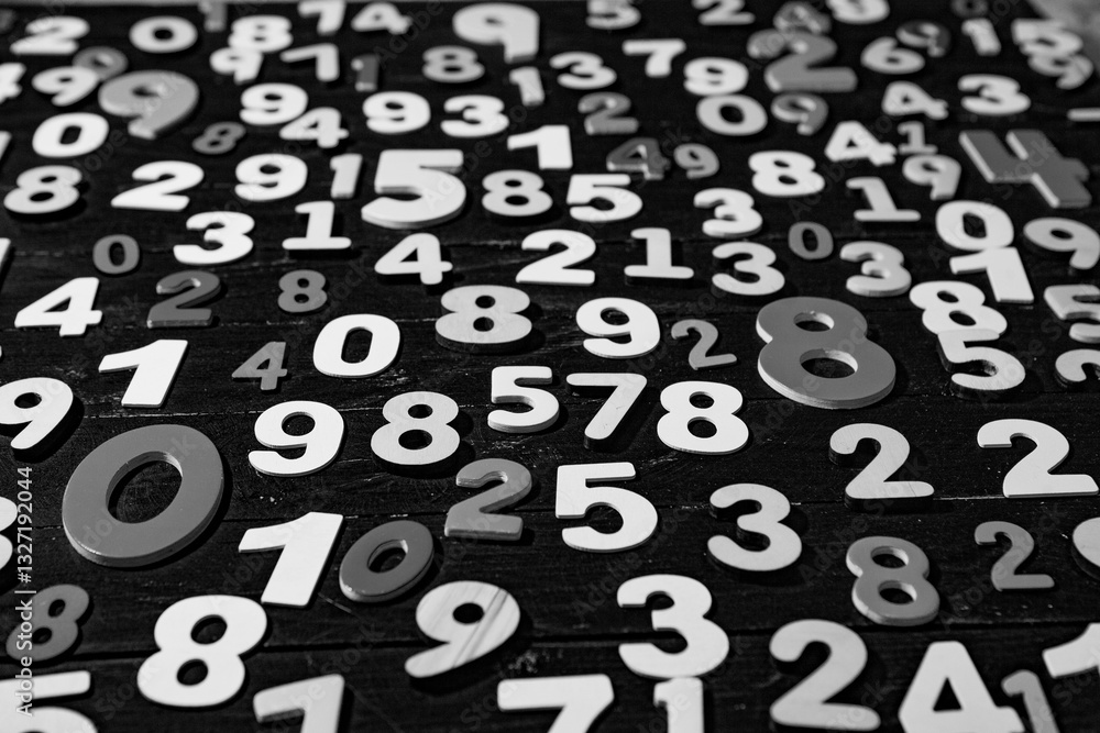 Poster background of numbers. from zero to nine. numbers texture. finance data concept. mathematic. seamles