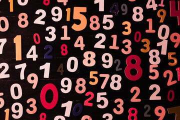Background of numbers. from zero to nine. Numbers texture. Finance data concept. Mathematic....