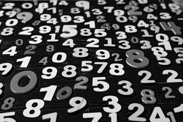 Background of numbers. from zero to nine. Numbers texture. Finance data concept. Mathematic....