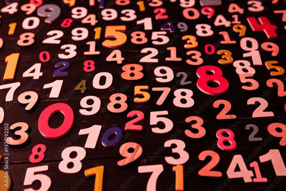 Poster background of numbers. from zero to nine. numbers texture. finance data concept. mathematic. seamles