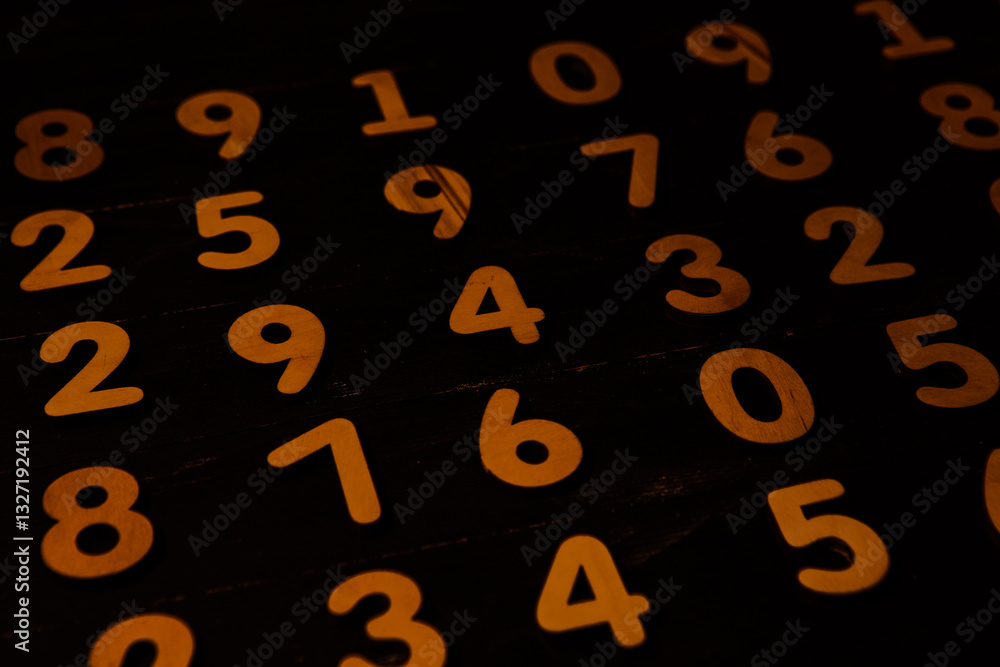 Poster background of numbers. from zero to nine. numbers texture. finance data concept. mathematic. seamles