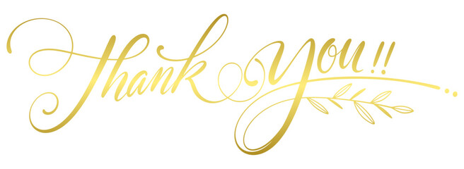 Thank you hand writen calligraphy. calligraphic design elements