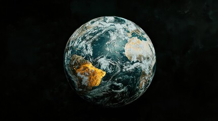 Obraz premium Mystic Earth: A Golden Hues Celestial View