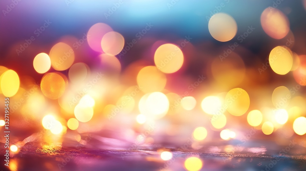 Poster colorful bokeh lights creating a magical and dreamy atmosphere for celebrations : generative ai