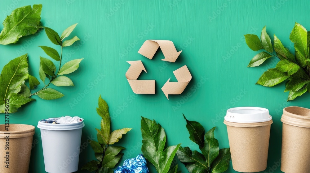 Poster concept of smart waste management using ai-driven recycling solutions for efficient sorting.