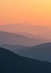 sunrise in the mountains. 4k background of hills in the distance