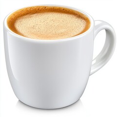 Obraz premium Aromatic Coffee in White Mug Close up of Frothy Espresso with Spice