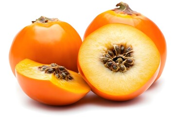 Persimmon Isolated on White Background.