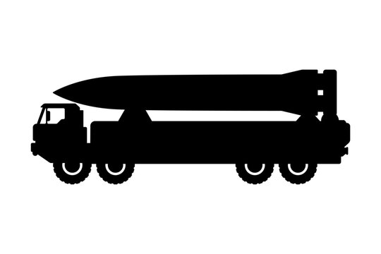 black missile launcher truck silhouette clip art preview