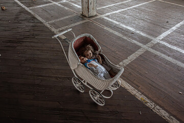 A Haunted Baby Carriage in an abandoned building 2