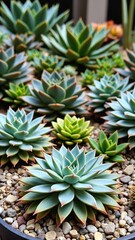 Succulent garden, with its enchanting and artistic allure, reveals myriad of forms and patterns found within these tenacious and eco-friendly plants